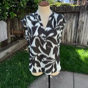 Banana Republic Factory Abstract Flowy Blouse Oversized Top Women's Size Small